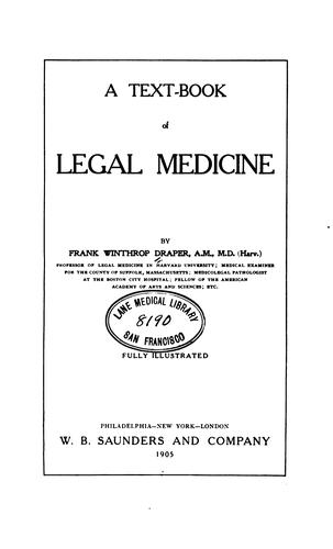 A Text-book of legal medicine