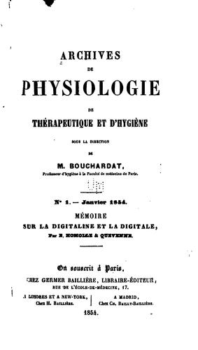 Archives de physiologie, de thérapeutique et d'hygiène: aous la direction de m. Bouchardat ...