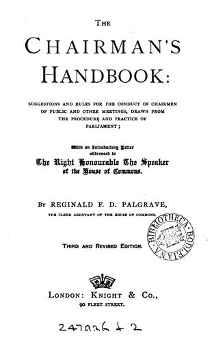The chairman's handbook