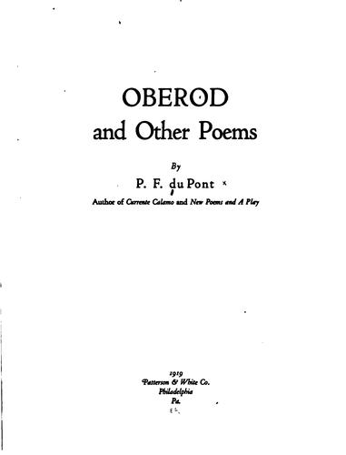Oberod: And Other Poems