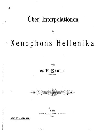 Über Interpolationen in Xenophons Hellenika