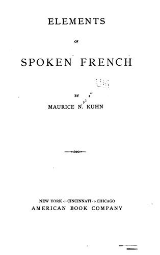 Elements of Spoken French