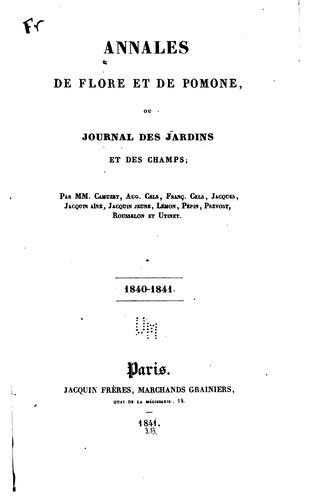 Annales de flore et de pomone: ou journal des jardins et des champs