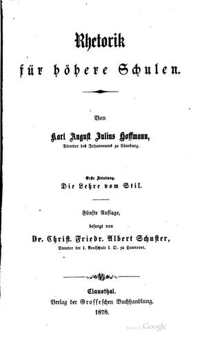 Rhetorik für höhere Schulen