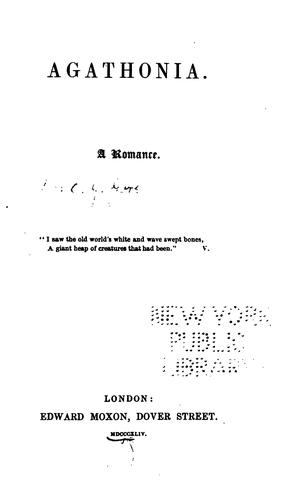 Agathonia: A Romance