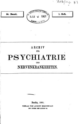 Archiv für Psychiatrie und Nervenkrankheiten