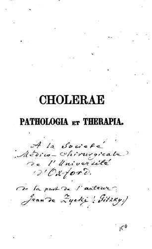 Cholerae pathologia et therapia