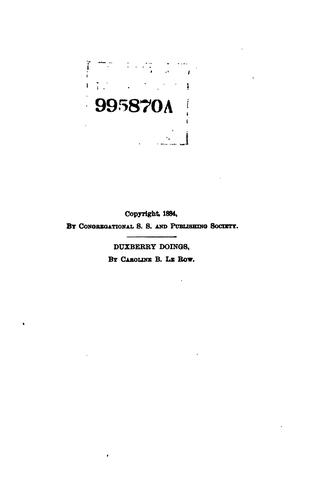 Duxberry Doings: A New England Story