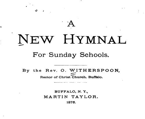A New Hymnal for Sunday Schools