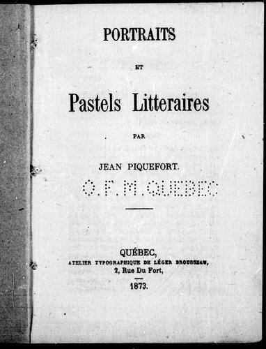 Portraits et pastels littéraires