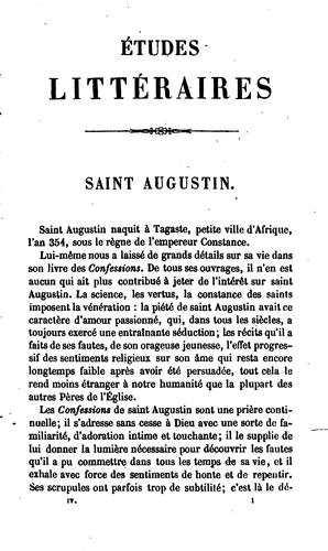 Études littéraires et historiques
