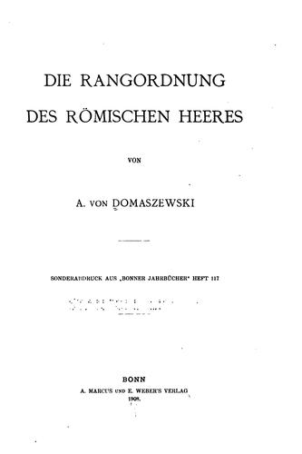Die Rangordnung des römischen Heeres