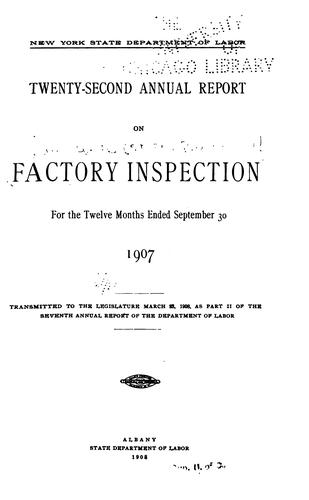 Annual Report on Factory Inspection
