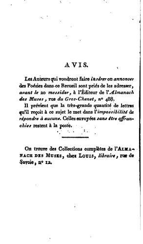 Almanach des Muses: 1765-