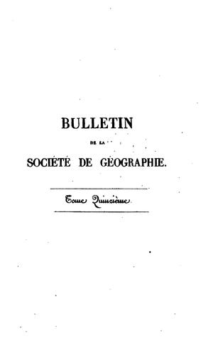 Bulletin de la Société de géographie