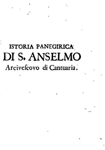 S. Anselmo cantuariense, istoria panegirica