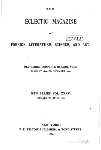 The Eclectic Magazine: Foreign Literature
