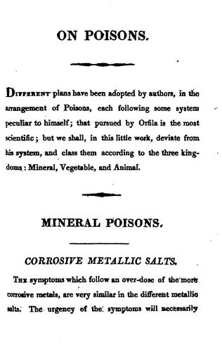 An Essay on Mineral, Animal and Vegetable Poisons ...