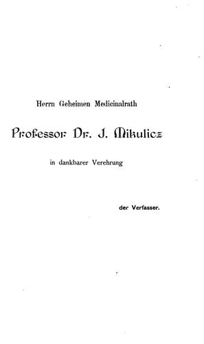 Die Behandlung der tuberkulosen Gelenkerkrankungen und der kalten Abscesse