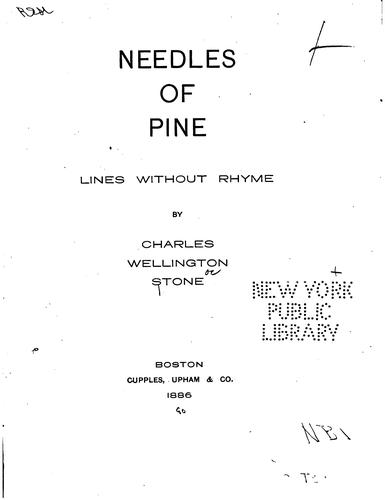 Needles of Pine: Lines Without Rhyme