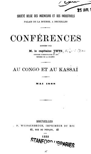 Au Congo et au Kasai: conferences
