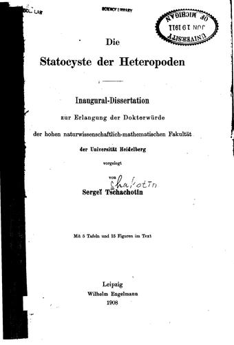 Die Statocyste der Heteropoden...