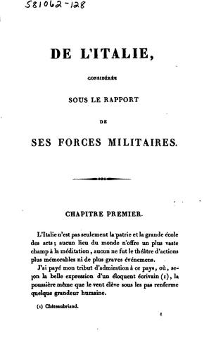 De l'Italie et de ses forces militaires