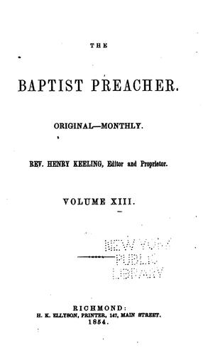 Baptist Preacher: Original Monthly