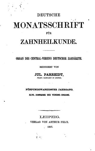 Deutsche Monatsschrift für Zahnheilkunde