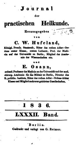 Hufeland's Journal der practischen Heilkunde