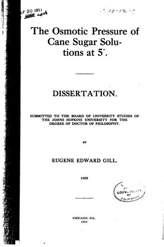 The Osmotic Pressure of Cane Sugar Solutions at 50 ...