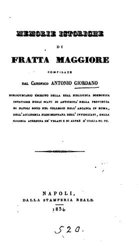 Memorie istoriche di Fratta Maggiore