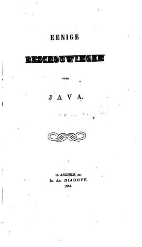 Eenige beschouwingen over Java