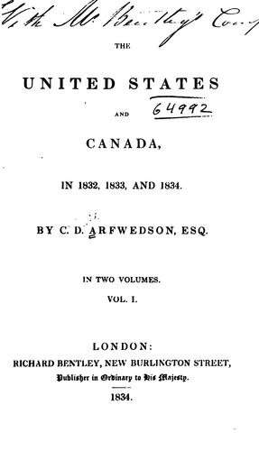 The United States and Canada in 1832, 1833, and 1834