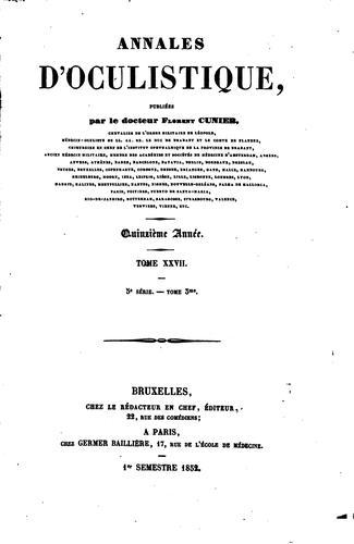 Annales d'oculistique
