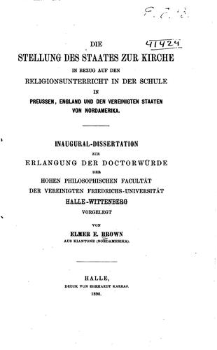 Die Stellung des Staates zur Kirche in Bezug auf den Religionsunterricht in ...