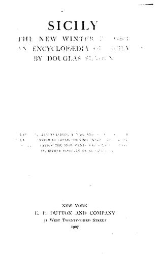 Sicily, the New Winter Resort: An Encyclopaedia of Sicily