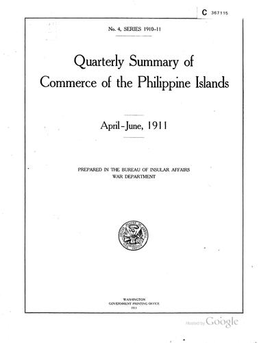 Summary of Commerce of the Philippine Islands ...