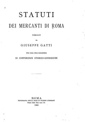 Statuti dei mercanti di Roma