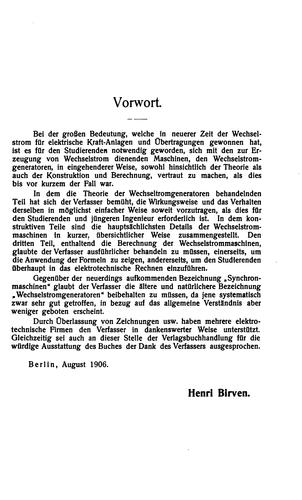 Konstruktion und Berechnung ein-und mehrphasiger Wechselstromgeneratoren