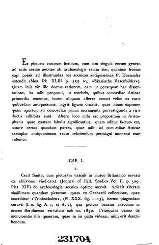 De comoediae Atticae primordiis particulae duae...