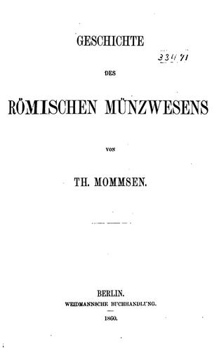 Geschichte des römischen Münzwesens