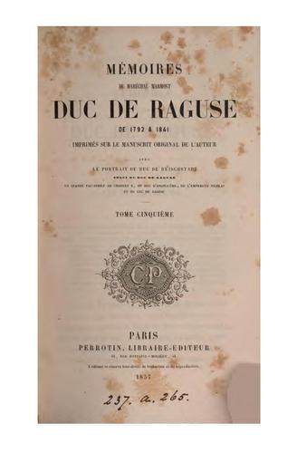 Mémoires ... de 1792 à 1832