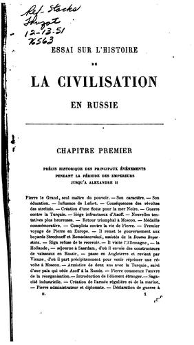 Essai sur l'histoire de la civilisation en Russie