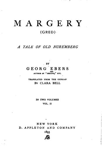 Margery. (Gred): A Tale of Old Nuremberg