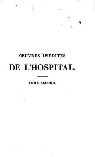 œuvres inédites de Michel L'Hospital, chancelier de France