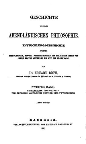 Geschichte unserer abendländischen Philosophie: Entwicklungsgeschichte ...