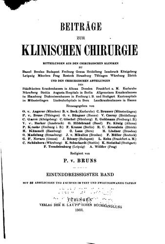Beitraege zur klinischen chirurgie