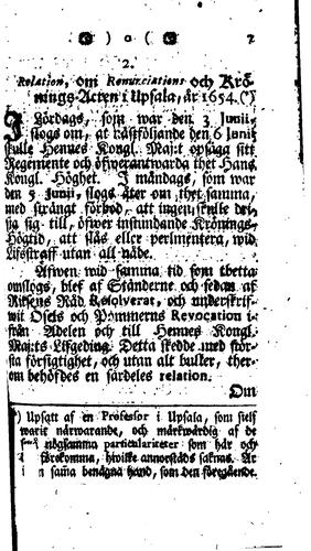 Historiska Mårkwårdigheter: till Uplysning af swenska Håfder ...