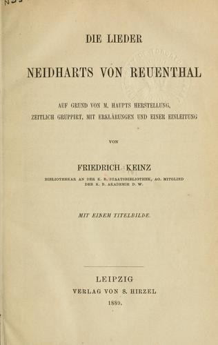 Die Lieder Neidharts von Reuenthal